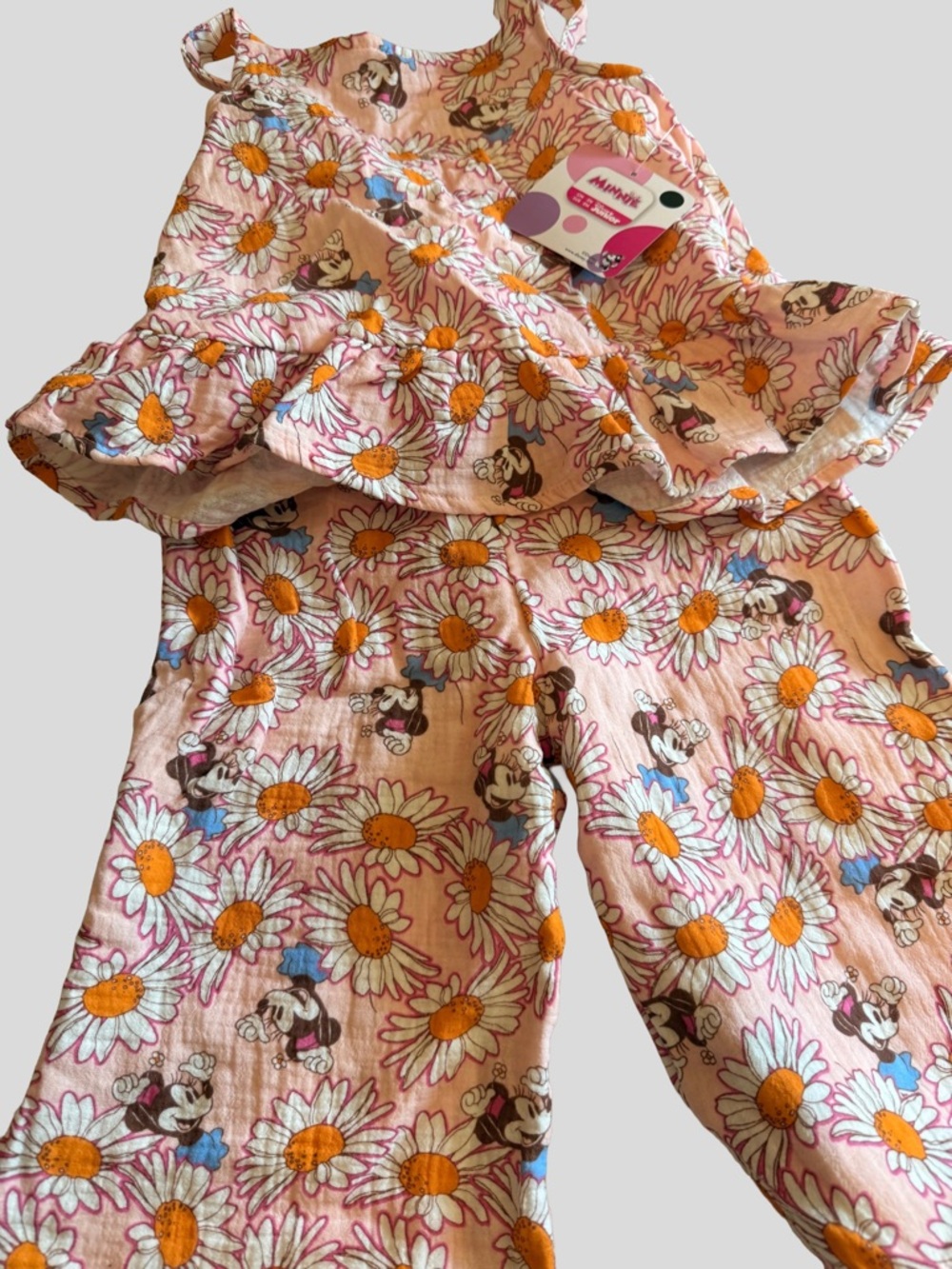 Disney Pink Daisy Minnie Ruffle Tank and Wide-Leg boho Set (B) - Picture 3 of 8